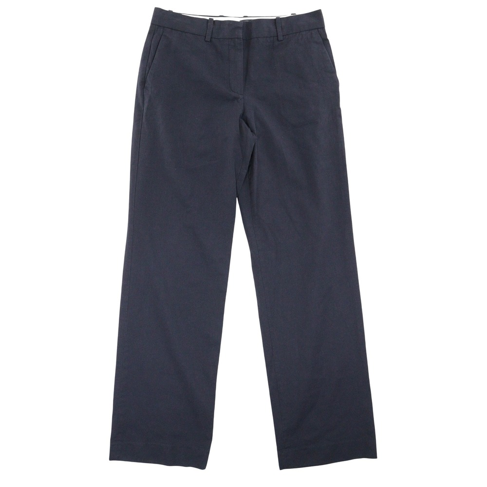 Gap Modern Trouser Mid Rise Straight Leg Navy Cotton Wool Women Size 8 Long